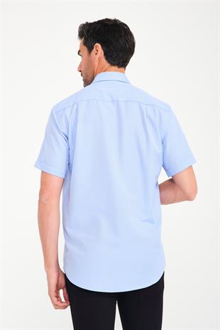 Klasik Kısa Kol Oxford Hediye Kutulu Erkek Gömlek FS-001200 - Mavi T14