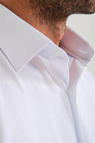 Klasik Kısa Kol Oxford Hediye Kutulu Erkek Gömlek FS-001200 - Beyaz