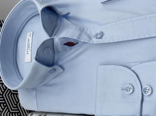 Slim Fit Uzun Kol Yıkamalı Gabardin Hediye Kutulu Erkek Gömlek FS-001364 - Açık Mavi