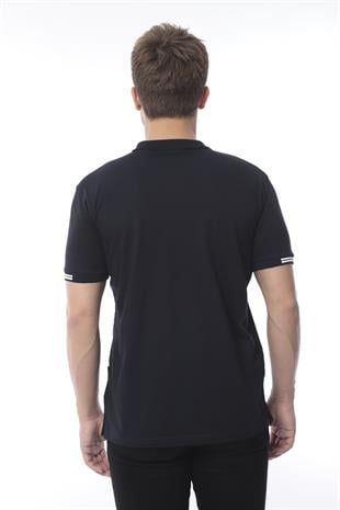 Pamuklu Kumaş Slim Fit Dar Kesim Kıvrılmaz Polo Yaka Tişört FS-003012 - Lacivert