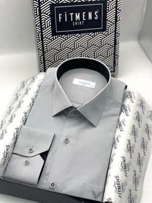 Klasik Uzun Kol Filafil Pitikareli Swift Hediye Kutulu Erkek Gömlek FS-001263 - Gri