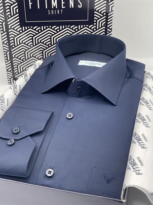 Klasik Uzun Kol Gold Saten Hediye Kutulu Erkek Gömlek FS-002160 - Lacivert