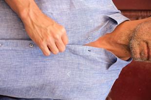 Slim Fit Uzun Kol %100 Keten Nefes Alabilen Kumaştan Hediye Kutulu Erkek Gömlek FS-004170 - Saks Mavi