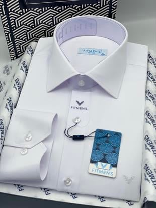 Klasik Uzun Kol Gold Saten Cepsiz Hediye Kutulu Erkek Gömlek FS-003308 - Beyaz