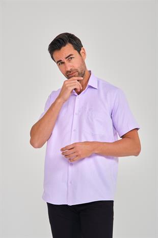 Klasik Kısa Kol Oxford Hediye Kutulu Erkek Gömlek FS-001200 - Lila