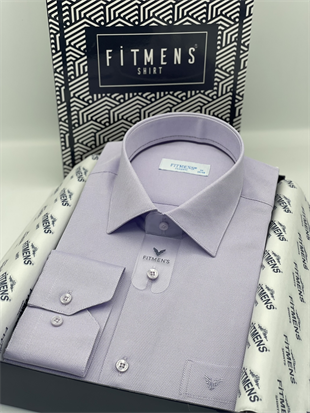 Klasik Uzun Kol Oxford Hediye Kutulu Kolay Ütülenebilir Erkek Gömlek FS-001254 - Lila