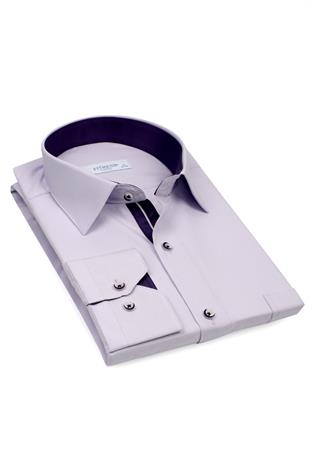 Klasik Uzun Kol Filafil Pitikareli Swift Hediye Kutulu Erkek Gömlek FS-001263 - Açık Lila