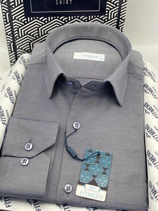 Klasik Uzun Kol Oxford Hediye Kutulu Kolay Ütülenebilir Erkek Gömlek FS-001254 - İndigo