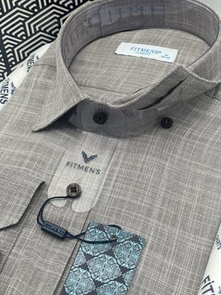 Klasik Uzun Kol Keten Yaka Alttan Düğmeli Hediye Kutulu Erkek Gömlek FS-003686 - Kahverengi