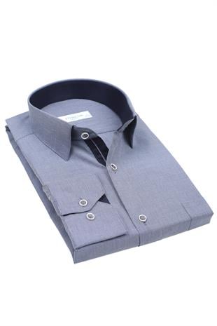 Klasik Uzun Kol Filafil Pitikareli Swift Hediye Kutulu Erkek Gömlek FS-001263 - İndigo