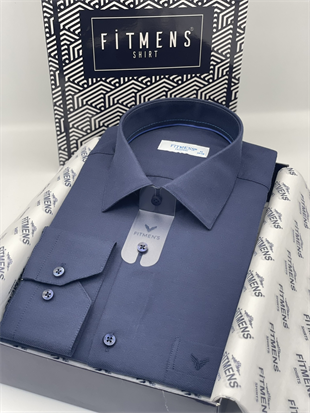 Klasik Uzun Kol Oxford Hediye Kutulu Kolay Ütülenebilir Erkek Gömlek FS-001254 - Lacivert