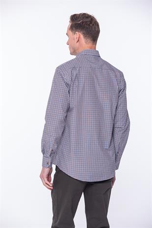 Klasik Uzun Kol King Kareli Hediye Kutulu Erkek Gömlek FS-001258 - Kahverengi