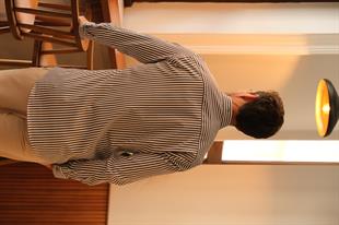 Slim Fit Uzun Kol Likralı Çizgili Yaka Düğmeli Hediye Kutulu Erkek Gömlek FS-003669 - Lacivert