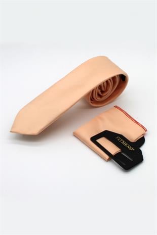 Erkek Kravat Mendil Seti FS-001866 - Somon