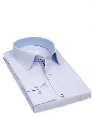 Klasik Uzun Kol Filafil Pitikareli Swift Hediye Kutulu Erkek Gömlek FS-001263 - Açık Mavi