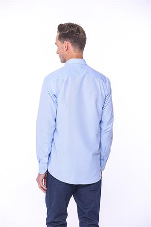 Klasik Uzun Kol Filafil Pitikareli Swift Hediye Kutulu Erkek Gömlek FS-001263 - Açık Mavi