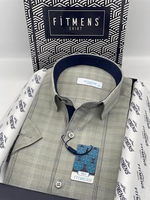 Klasik Kısa Kol Keten Hediye Kutulu Erkek Gömlek FS-003574 - Haki