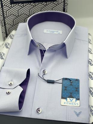 Klasik Uzun Kol Filafil Pitikareli Swift Hediye Kutulu Erkek Gömlek FS-001263 - Açık Lila