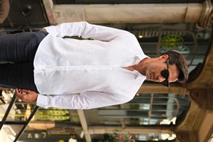 Slim Fit Uzun Kol %100 Keten Nefes Alabilen Kumaştan Hediye Kutulu Erkek Gömlek FS-004170 - Beyaz