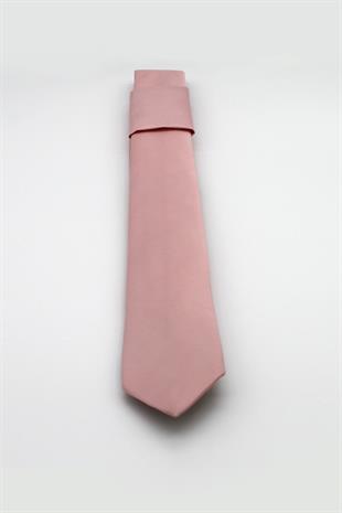 Erkek Kravat Mendil Seti FS-001866 - Açık Pembe