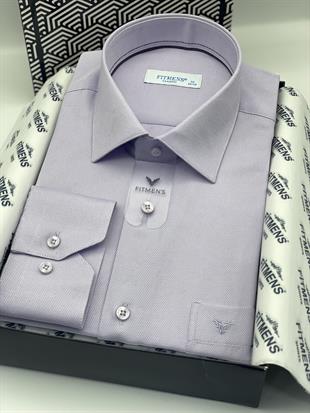 Klasik Uzun Kol Oxford Hediye Kutulu Kolay Ütülenebilir Erkek Gömlek FS-001254 - Lila