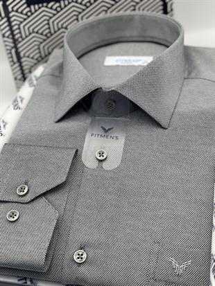 Klasik Uzun Kol Oxford Hediye Kutulu Kolay Ütülenebilir Erkek Gömlek FS-001254 - Siyah Beyaz