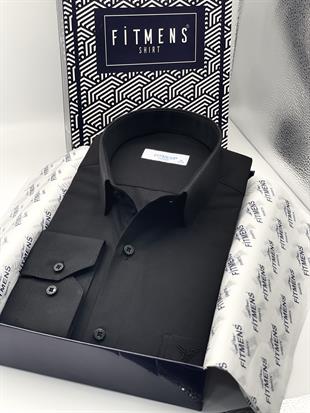 Klasik Uzun Kol Filafil Pitikareli Swift Hediye Kutulu Erkek Gömlek FS-001263 - Siyah
