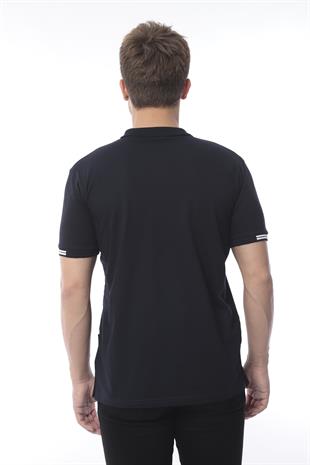 Pamuklu Kumaş Slim Fit Dar Kesim Kıvrılmaz Polo Yaka Tişört FS-003012 - Lacivert