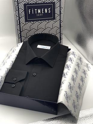 Klasik Uzun Kol Filafil Pitikareli Swift Hediye Kutulu Erkek Gömlek FS-001263 - Siyah