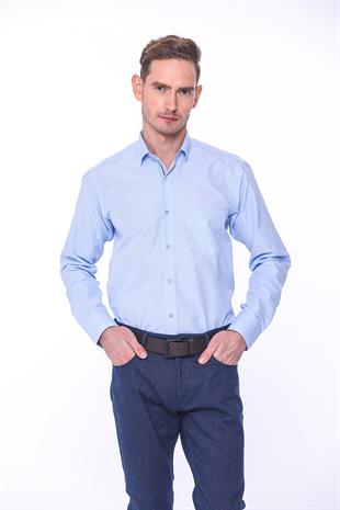 Klasik Uzun Kol Filafil Pitikareli Swift Hediye Kutulu Erkek Gömlek FS-001263 - Açık Mavi