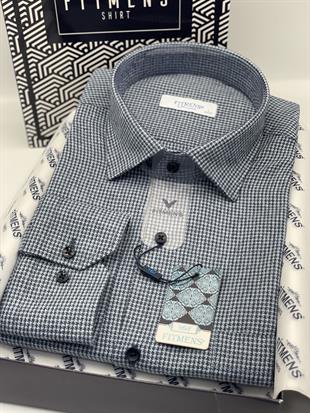 Klasik Uzun Kol Kışlık %100 Cotton Ekoseli Oduncu Yaka Düğmeli Pamuklu Hediye Kutulu Erkek Gömlek FS-001989 - Açık Mavi