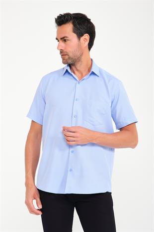 Klasik Kısa Kol Oxford Hediye Kutulu Erkek Gömlek FS-001200 - Mavi T14