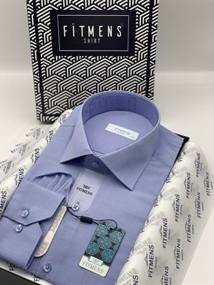 Klasik Uzun Kol İthal Filafil Erkek Hediye Kutulu Gömlek FS-003174 - Koyu Mavi