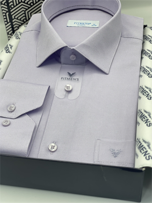 Klasik Uzun Kol Oxford Hediye Kutulu Kolay Ütülenebilir Erkek Gömlek FS-001254 - Lila