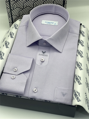 Klasik Uzun Kol Oxford Hediye Kutulu Kolay Ütülenebilir Erkek Gömlek FS-001254 - Lila