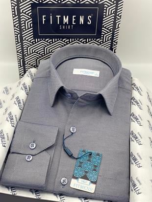 Klasik Uzun Kol Oxford Hediye Kutulu Kolay Ütülenebilir Erkek Gömlek FS-001254 - İndigo