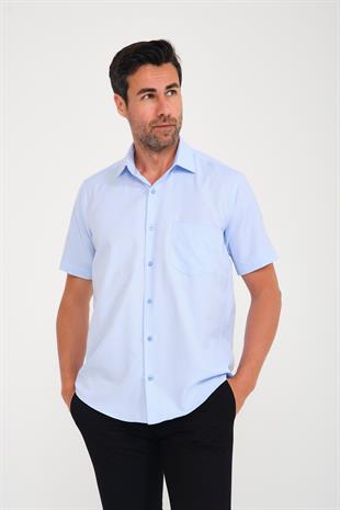 Klasik Kısa Kol Oxford Hediye Kutulu Erkek Gömlek FS-001200 - Açık Mavi