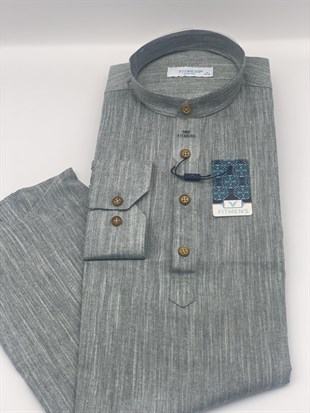 Slim Fit Uzun Kol Hakim Yaka Yarım Patlı Hediye Kutulu Erkek Gömlek FS-003687 - Yeşil