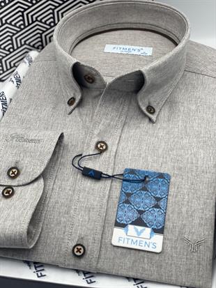 Klasik Uzun Kol Yaka Düğmeli Cepsiz Hediye Kutulu Erkek Gömlek FS-004209 - Kahverengi