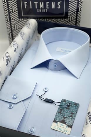 Klasik Uzun Kol Gold Saten Hediye Kutulu Erkek Gömlek FS-002160 - Açık Mavi