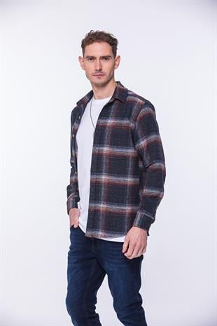 Oversize Yeni Sezon Gömlek Yaka Pamuklu Oduncu Hediye Kutulu Erkek Gömlek FS-002204 - Yeşil