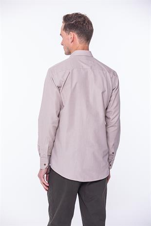 Klasik Uzun Kol Filafil Pitikareli Swift Hediye Kutulu Erkek Gömlek FS-001263 - Bej