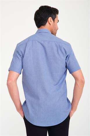 Klasik Kısa Kol Filafil Pötikareli Swift Hediye Kutulu Erkek Gömlek FS-001220 - Lacivert
