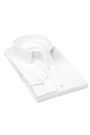 Klasik Uzun Kol Baklava Desenli Armür Hediye Kutulu Erkek Gömlek FS-001268 - Beyaz