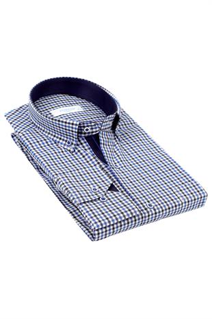 Klasik Uzun Kol King Kareli Hediye Kutulu Erkek Gömlek FS-001258 - Saks Mavi