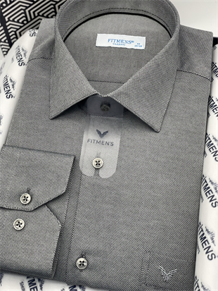 Klasik Uzun Kol Oxford Hediye Kutulu Kolay Ütülenebilir Erkek Gömlek FS-001254 - Siyah Beyaz