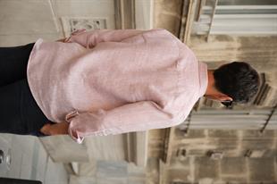 Slim Fit Uzun Kol %100 Keten Nefes Alabilen Kumaştan Hediye Kutulu Erkek Gömlek FS-004170 - Bej