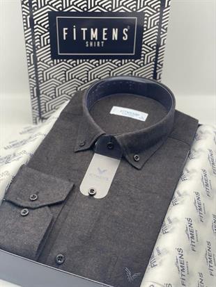 Klasik Uzun Kol Kışlık Oduncu Yaka Düğmeli Pamuklu Hediye Kutulu Erkek Gömlek Y.Filafil FS-003136 - Koyu Kahve