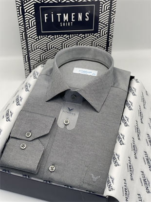 Klasik Uzun Kol Oxford Hediye Kutulu Kolay Ütülenebilir Erkek Gömlek FS-001254 - Siyah Beyaz