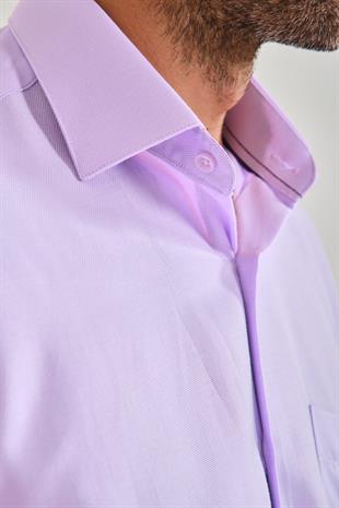 Klasik Kısa Kol Oxford Hediye Kutulu Erkek Gömlek FS-001200 - Lila